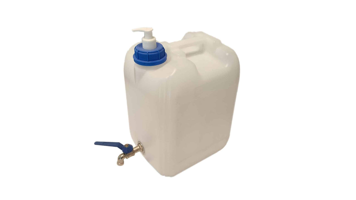 Kany s kovovým kohoutem a dávkovačem mýdla