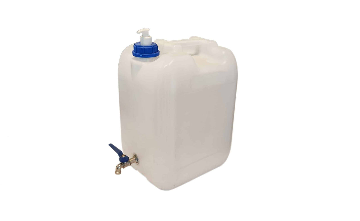 Kany s kovovým kohoutem a dávkovačem mýdla