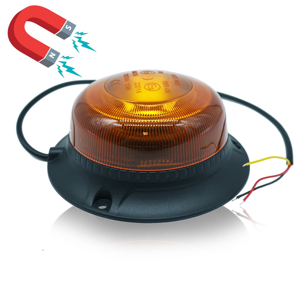 Blikací žlutá LED lampa 12V/24V 18 LED mini