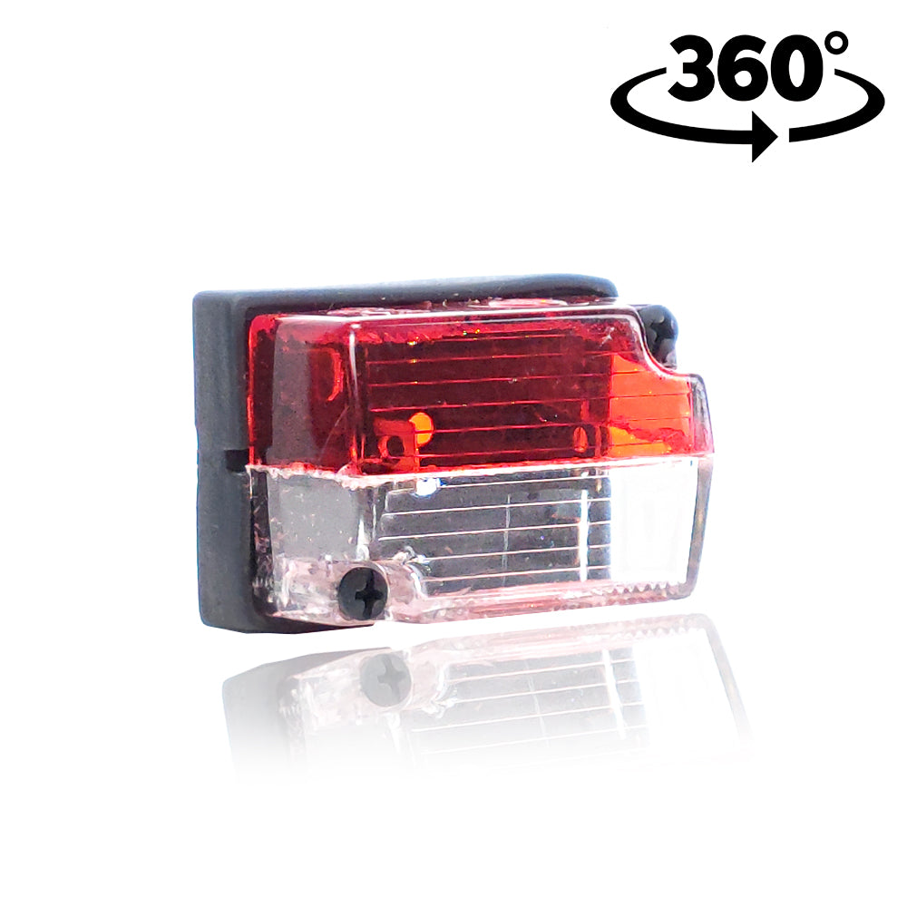 Světelný blok ve tvaru krychle, červeno-bílý, hladký