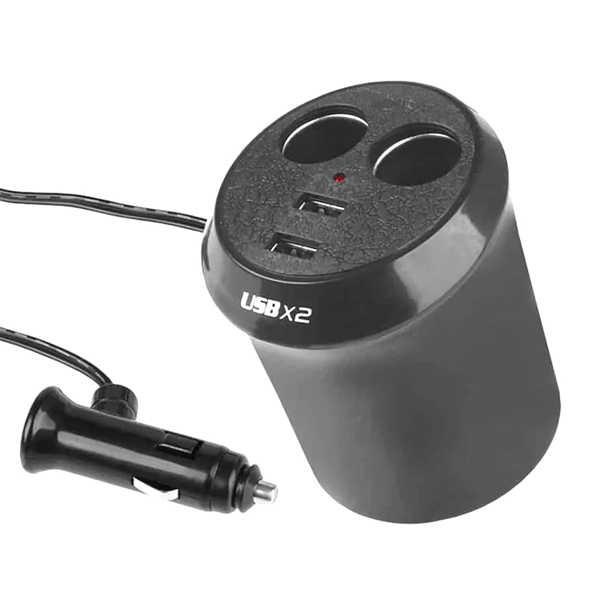 Dvojitý zásuvkový rozdělovač s 2 USB výstupy do držáku na pohárky