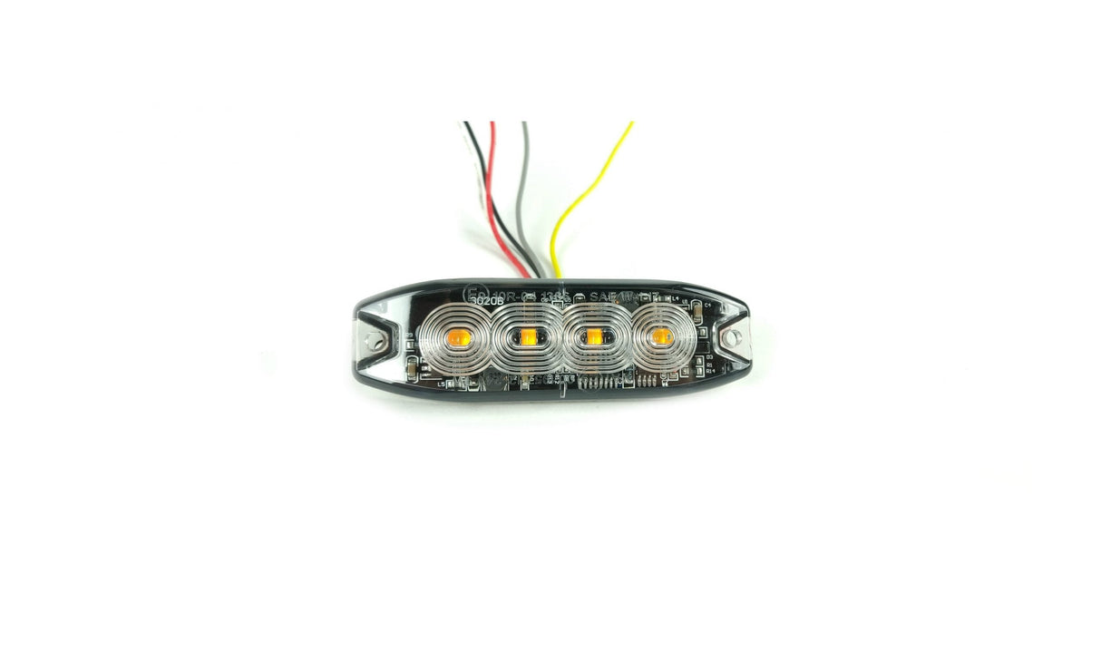 Blikající žlutý tenký doplněk světla 4LED žlutá 19 funkcí