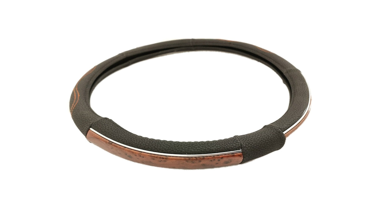 Kryt řídítek 44-46 cm černý s dřevěnými vzory