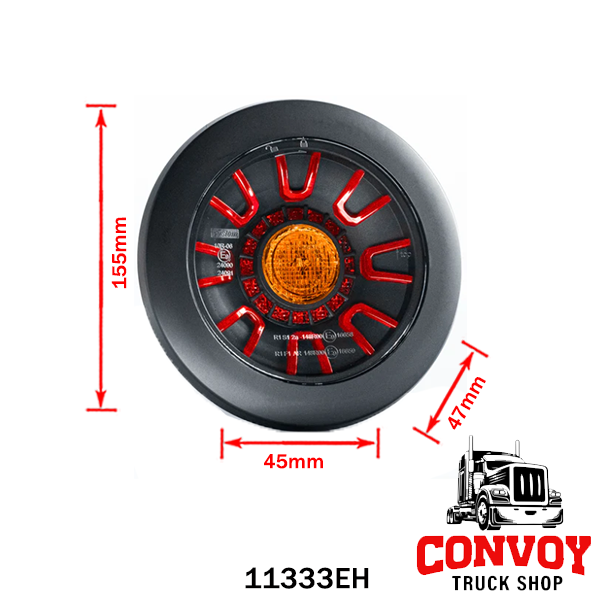 Zadní světlo kulaté LED 3 funkcemi