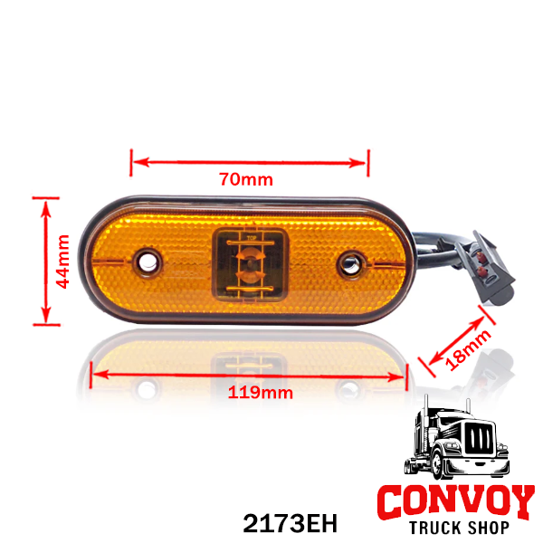 Poziční světlo LED Unipoint žluté s 0,5 m kabelem Aspöck
