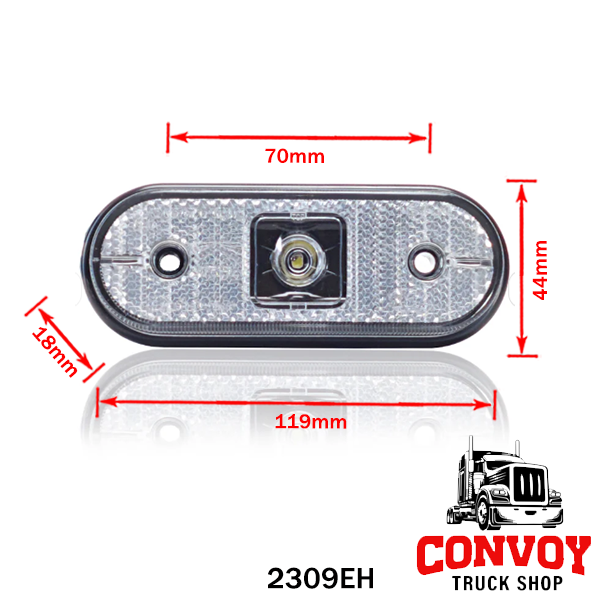 Poziční světlo LED Unipoint bílé s kabelem Aspöck