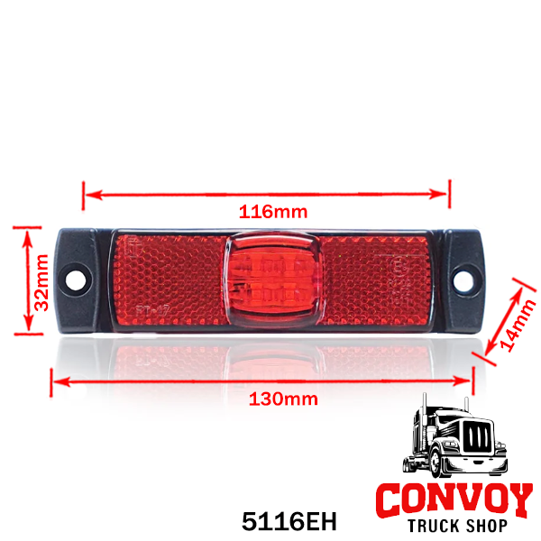 Poziční světlo boční střední LED lampa s držákem.