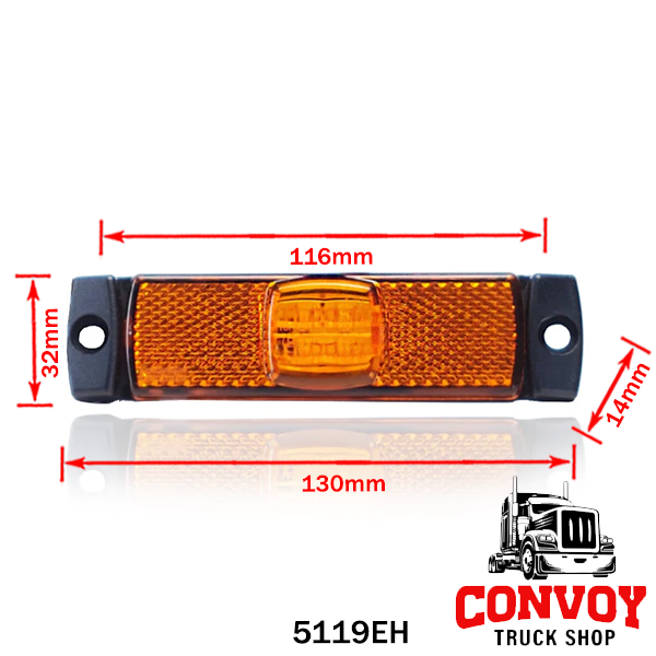 Poziční světlo boční střední LED lampa s držákem.