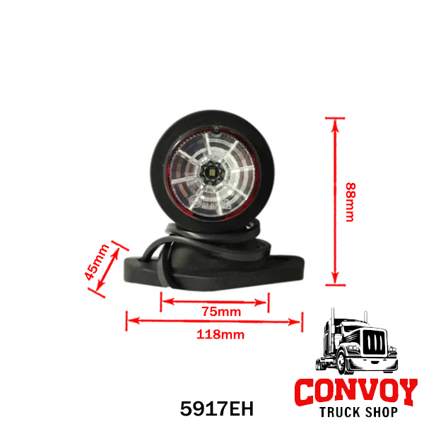 LED obrysová světla – gumová lampa ve tvaru omega