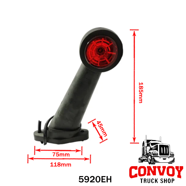 LED obrysová světla gumová šířková lampa s přímými rameny, velká, mikroprizmatická