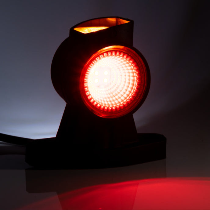 LED obrysové světla – omega gumová lampa s LED, 3 funkcemi a mikroprizmatickým difuzorem