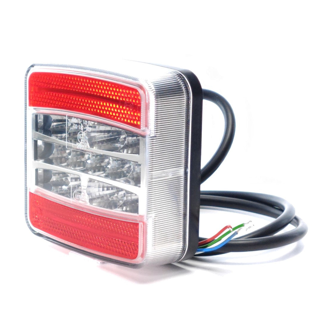 Zadní světla na přívěsný vozík LED 3-funkční hranatá