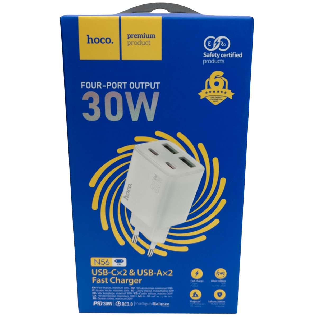 Nabíječka síťová pro 4 porty (USB - TYPE-C) 20W bílá N56