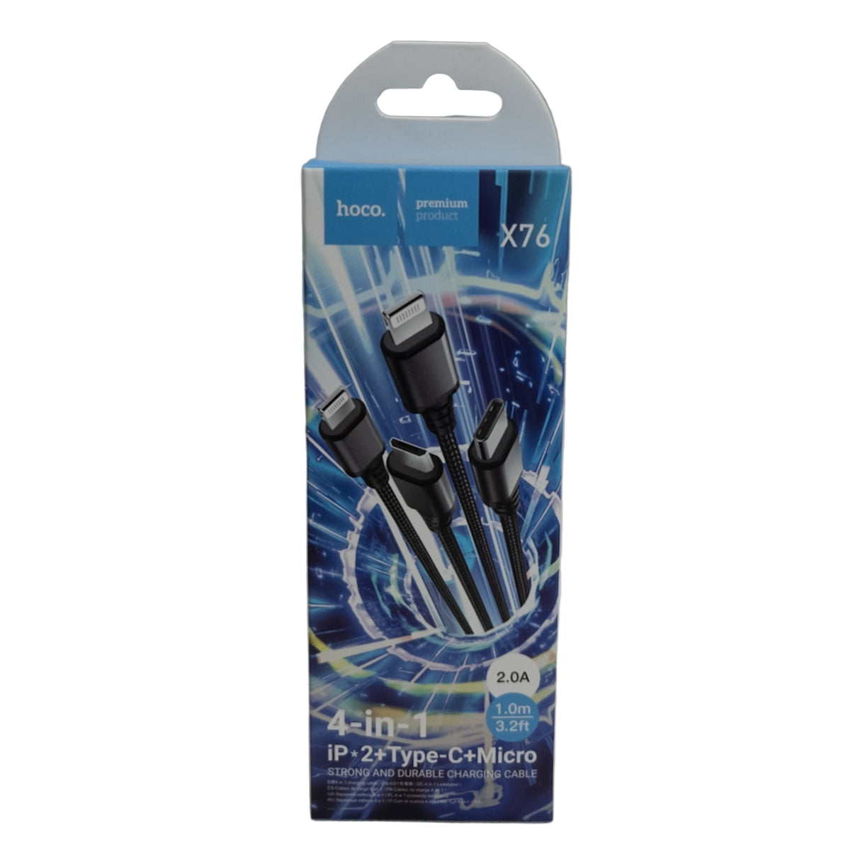 Usb kabel 4v1 (Lightning/Type-C Micro USB) černý 1m X76