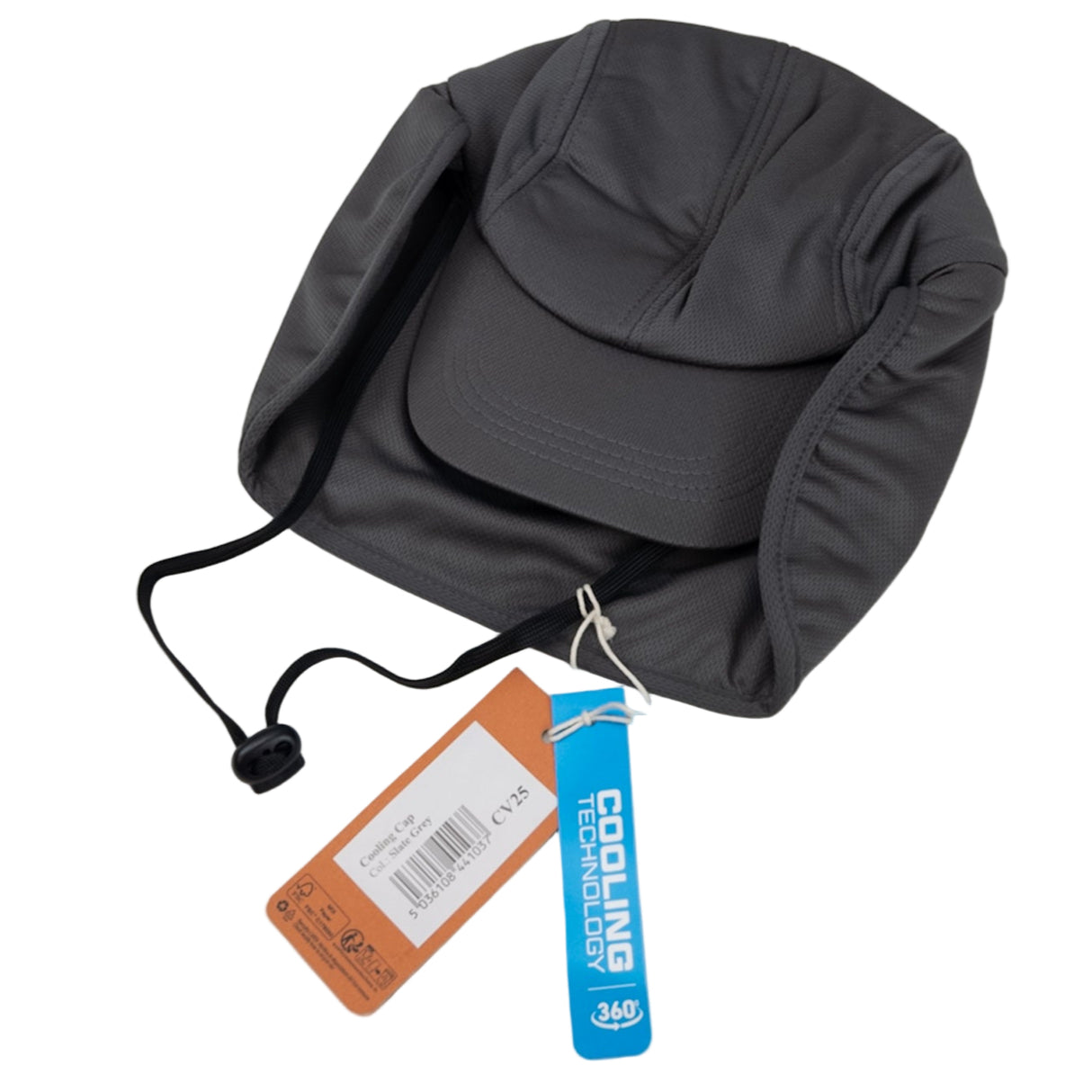 Chladící čepice s ochranou krku sivá