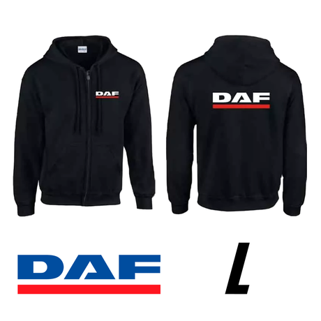 Černý mikina s kapucí DAF logem