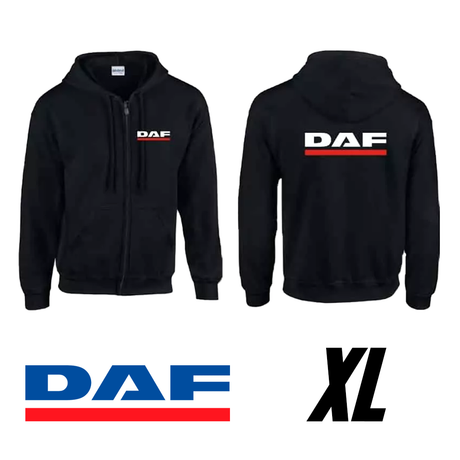 Černý mikina s kapucí DAF logem