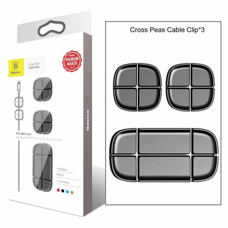 Baseus Cable Clip Cross Peas - Kabelový organizér