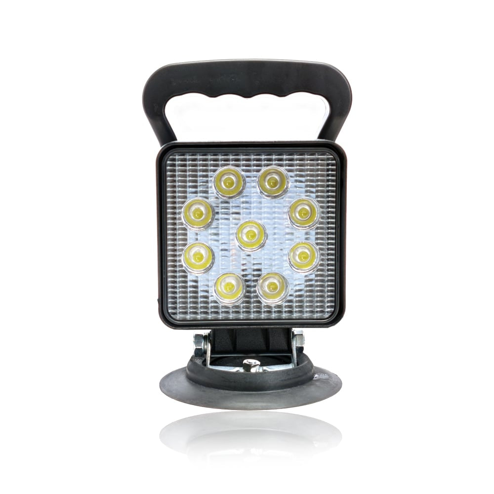Pracovní lampa LED čtvercová magnetická 27W s zapalovacím konektorem