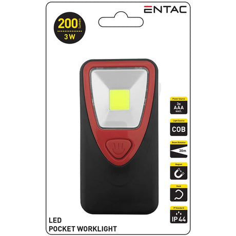 Elemlámpa s plochým pouzdrem LED montážní lampa 200 lumenů