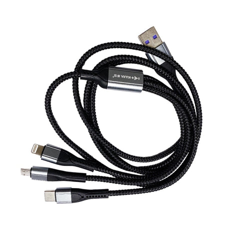 USB nabíjecí kabel s 3 koncovkami Micro USB Type-C Lightning