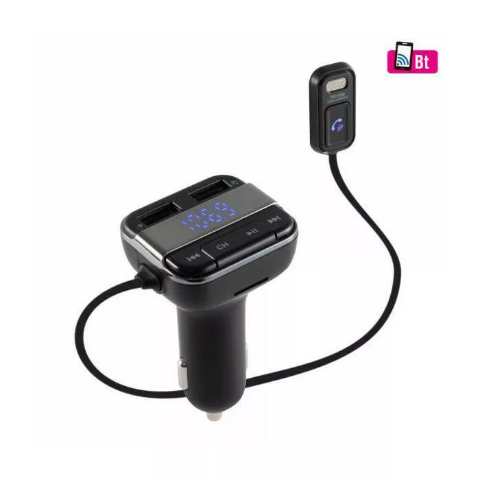 Autosadačka s handsfree telefonováním Bluetooth FM modulátor s mikrofonem