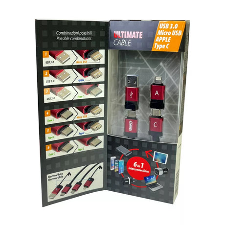 USB datový a nabíjecí kabel 6v1 100 cm