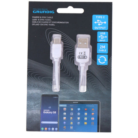 USB synchronizační a nabíjecí kabel typu C PVC Grundig