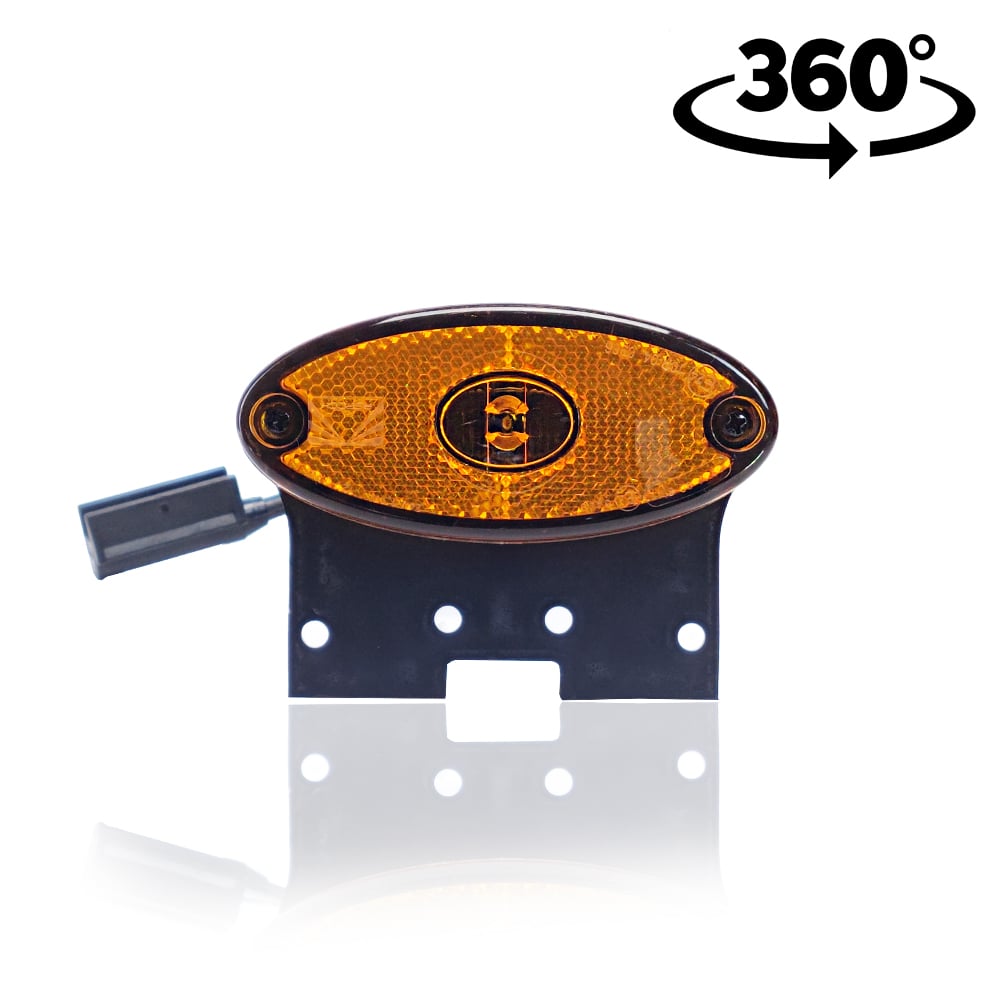 Pozice lampy LED ovální žlutá trvanlivá FlatpointII Aspöck