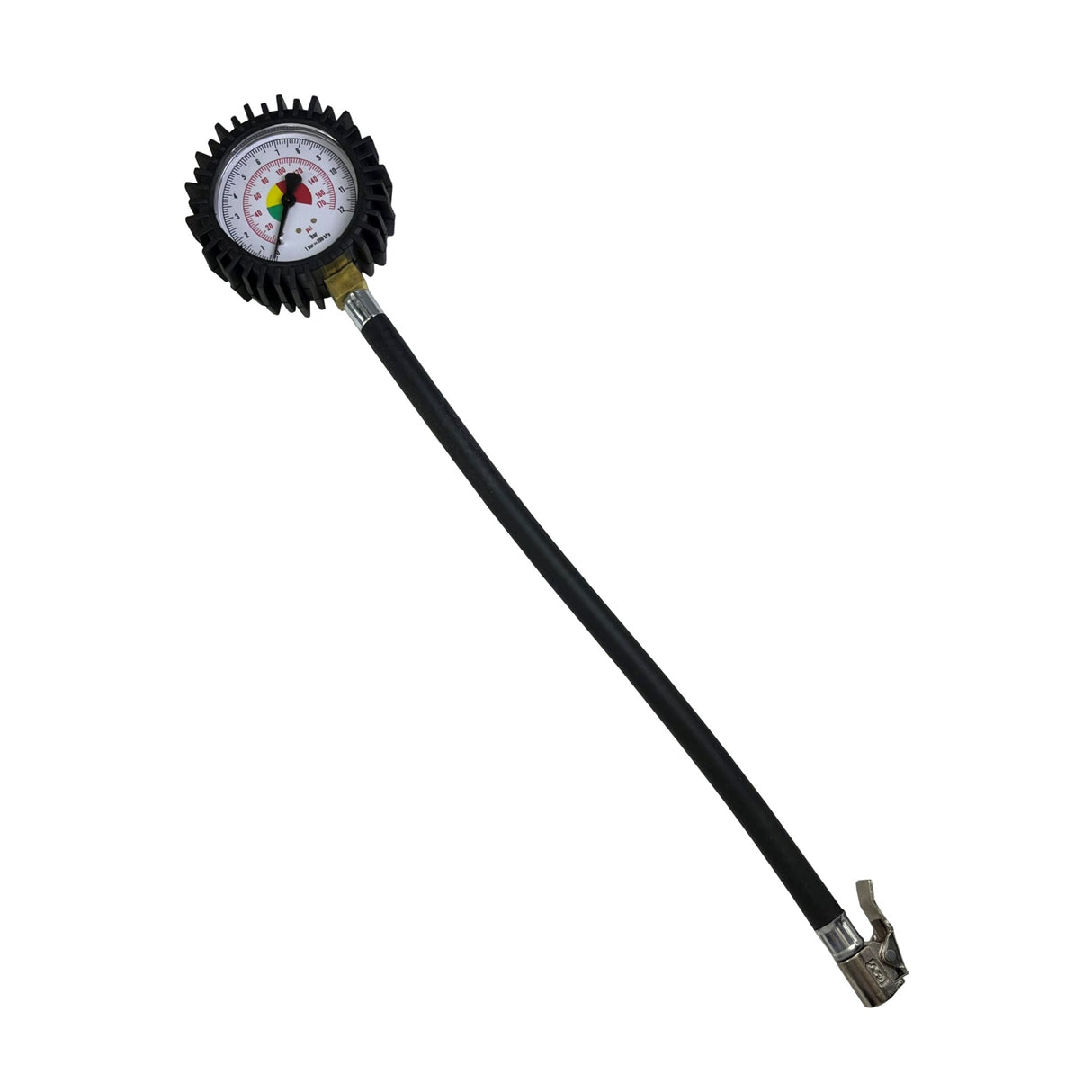 Měřič tlaku v pneumatikách až do 12 bar s 32 cm hadicí