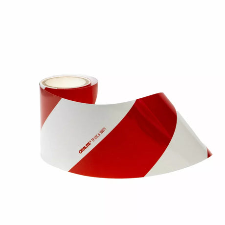 Odrazová páska 141 mm červená-bílá pruhovaná