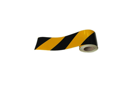 Reflexní páska se žlutými a černými pruhy široká 10 cm