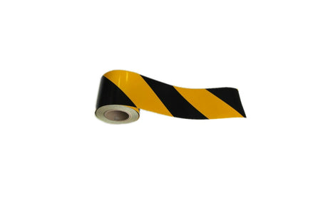Reflexní páska se žlutými a černými pruhy široká 10 cm
