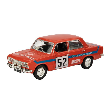 Automobilový model Polski Fiat 125p Rally ve velikosti 1:43