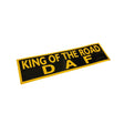 Nálepka s nápisem King of the road