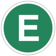 Nálepka E EUR4 v zeleném kruhu bílá E