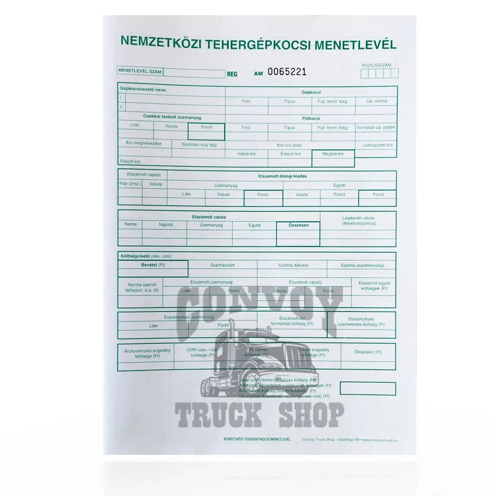 Formulář Mezinárodního nákladního listu