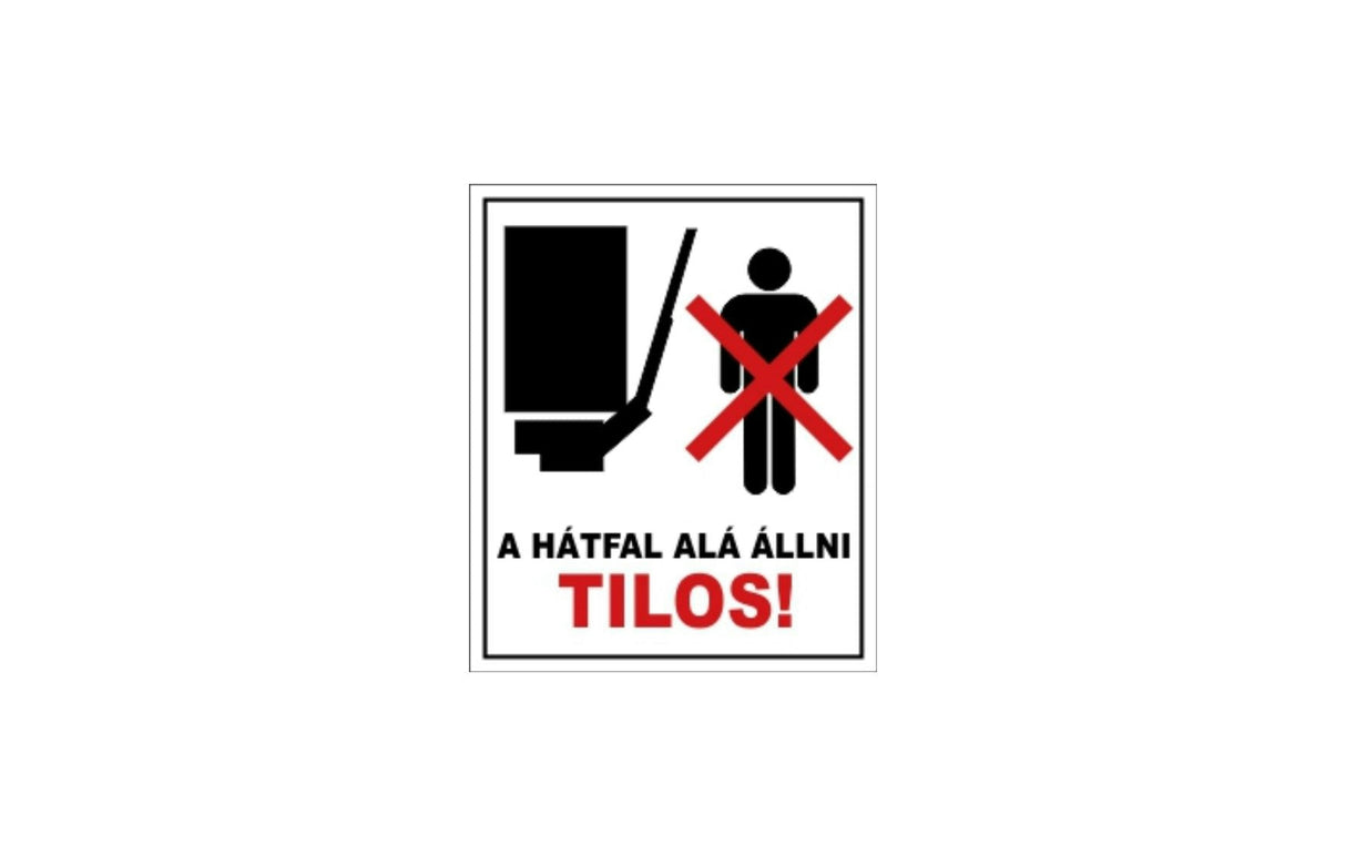 Matrice Zakázáno stát se pod zadní stěnou!