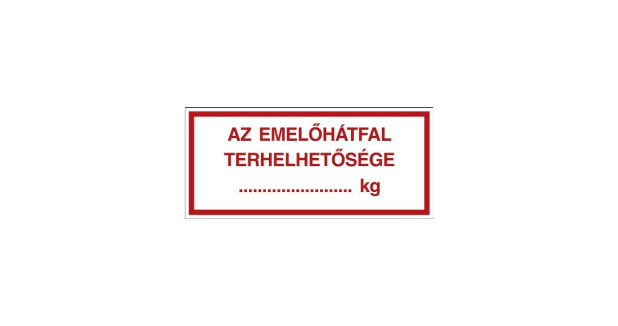 Nálepka Nosnost zdvihu