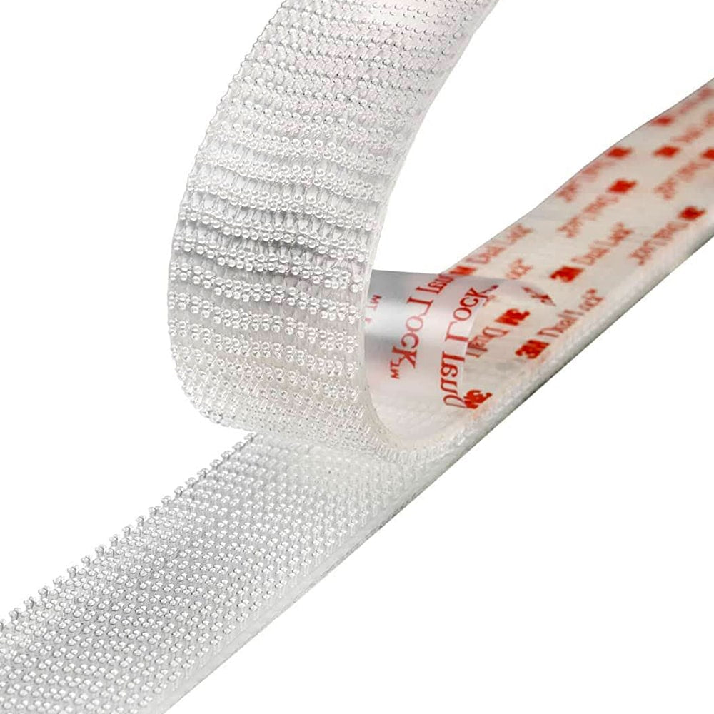 Suchý zip se samolepicí základnou - 1 cm - šířka 25 mm - průhledný