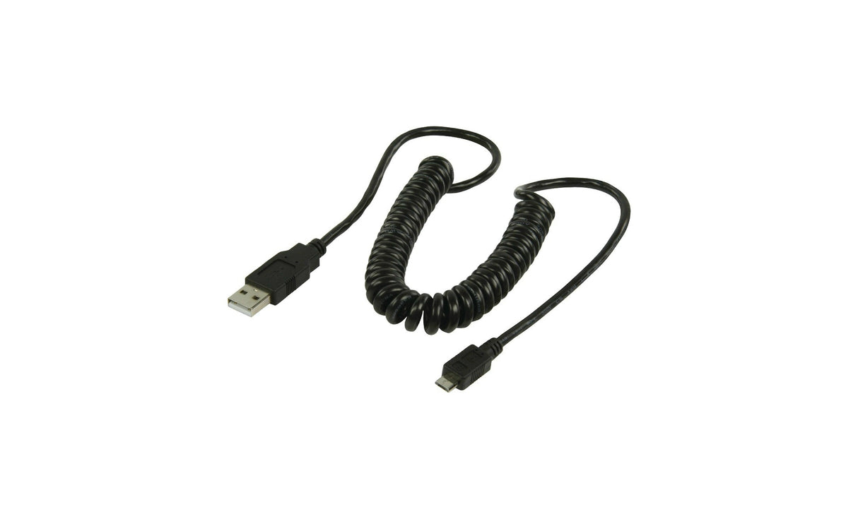 USB nabíjecí kabel USB-A micro USB-B spirálový 2m