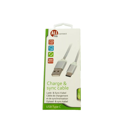 USB nabíjecí kabel Type C 1,2m s textilním potahem