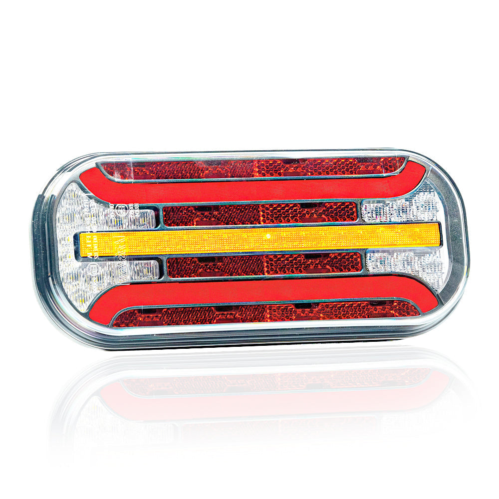 Lampa LED se 6 funkcemi s dynamickým indexem a prismou 12/24V