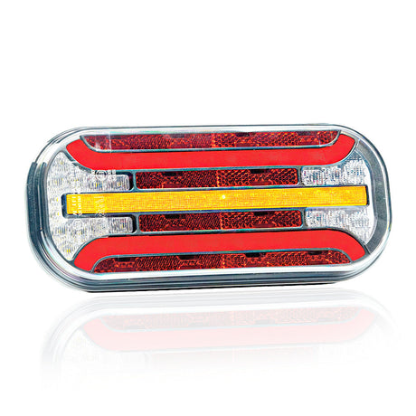 Lampa LED se 6 funkcemi s dynamickým indexem a prismou 12/24V