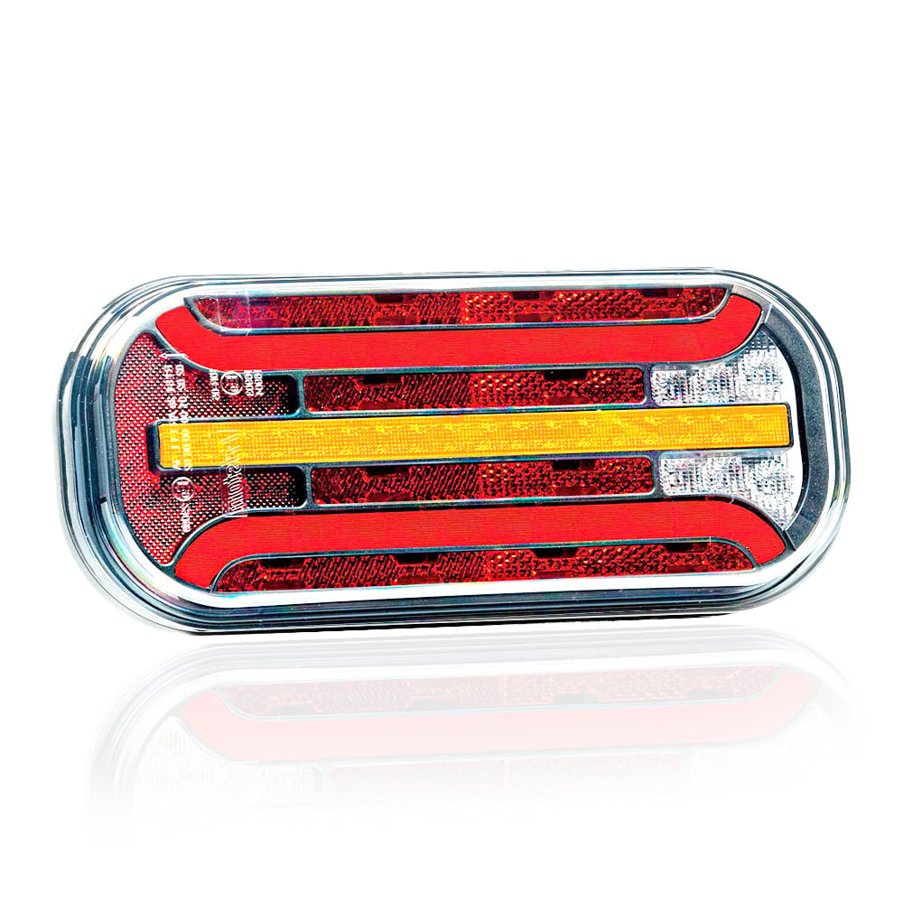 Lampa LED se 6 funkcemi s dynamickým indexem a prismou 12/24V
