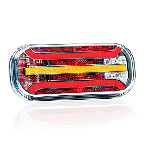 Lampa LED se 6 funkcemi s dynamickým indexem a prismou 12/24V