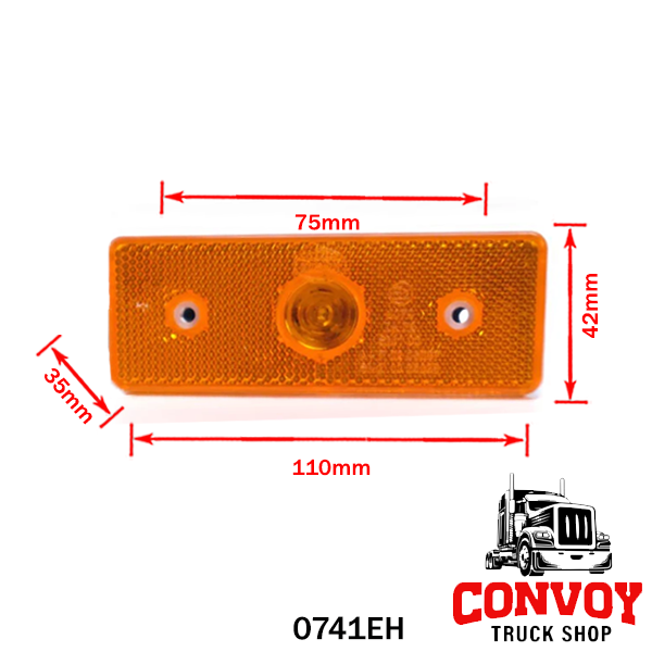 Poziční světlo vestavná prizmatická lampa se 4 žlutými LED