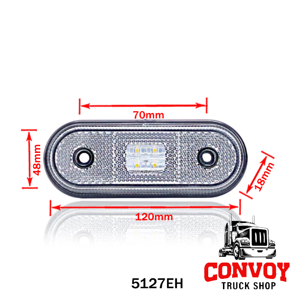 Poziční světlo zaoblená LED lampa se 4 LED.