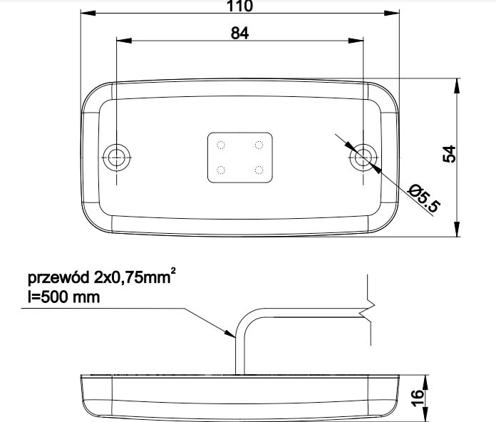 Poziční světlo velká LED lampa
