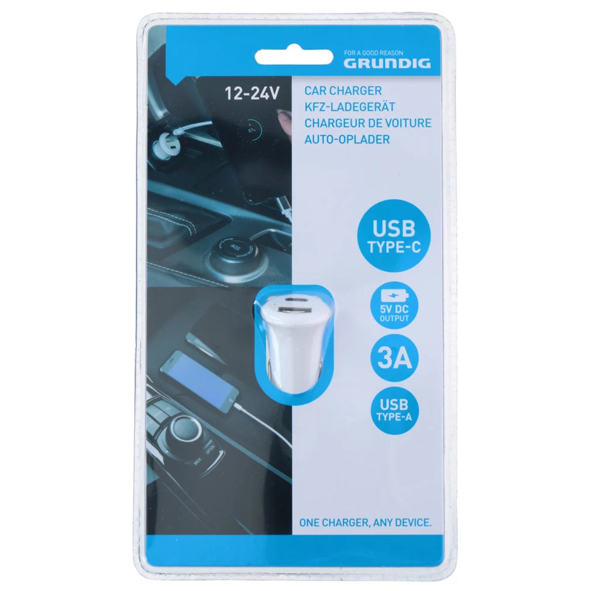 Autonabíječka do zapalovače s USB a Type-C výstupem